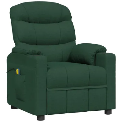 Image de vidaXL Fauteuil de massage vert foncé Tissu
