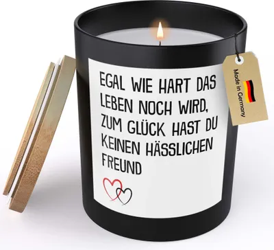 Produktbild von 22Feels Freundin Geschenk Jahrestag Spruchkerze "Egal Wie Hart" Frauen Geburtstag Sojawachs Kerze im Glas Liebe Partnerin Handgemacht Spruch Duft Deko Vegan Nachhaltig - ZITRUS