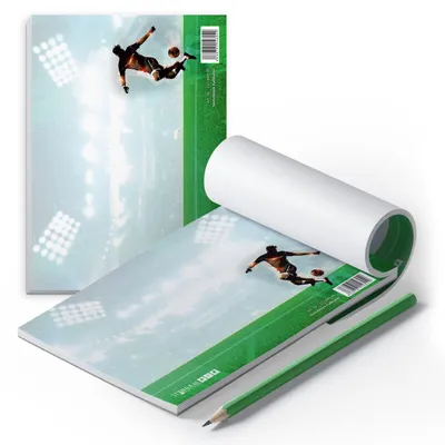 Produktbild von itenga Notizblock Fußball DIN A6 quer 50 Blatt