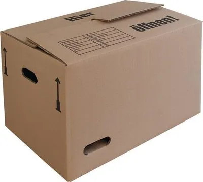 Produktbild von Umzugskarton Wellpappe L440xB340xH474mm zweiwellig braun