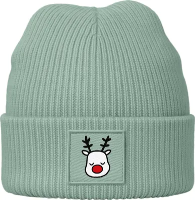 Produktbild von Kinder Beanie Jungen Weihnachtsmotiv Rentier Aufdruck Print Aufdruck Print Strickmütze MoonWorks®
