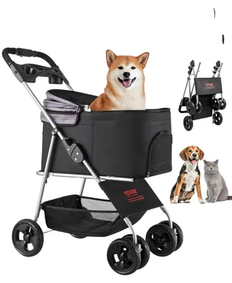 Produktbild von Hundewagen 81x46x97 cm, 16,9 kg Tragkraft, Faltbarer Hundebuggy, 4-Rad-Buggy mit