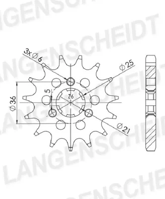 Produktbild von Ritzel Supersprox 530 - 14Z CST-424:14|grobverzahnt 21,0/25,0