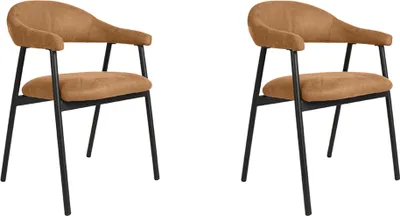 Produktbild von LABEL51 Esszimmerstuhl Amaze - Cognac - Micro Suede - 2er-Set
