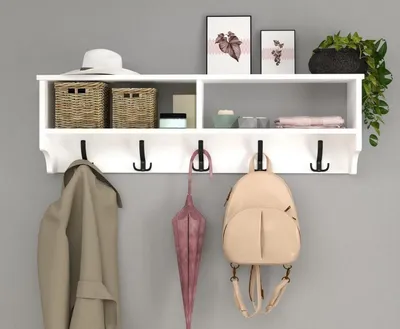 Obrázek produktu pro STSTANLEY nástěnný věšák s policí 120 cm, bílá