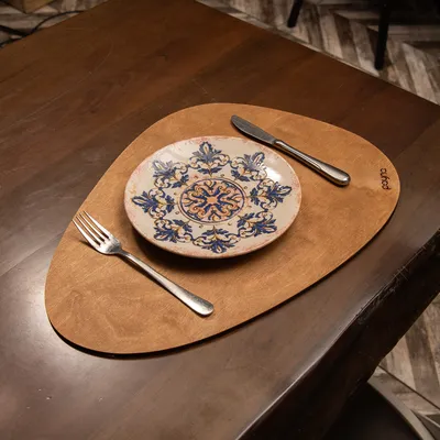 Produktbild von Hermia Concept, Pear - Walnut, Holz-Tischmatten-Set (6-teilig), 100 % HOLZ, Nussbaum, 33 x 45 cm
