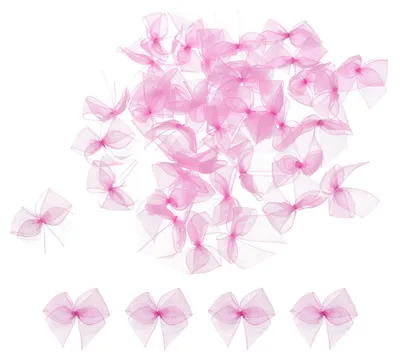 50 Mini-Chiffon-Schleifen, 2,5 cm, hellrosa-lila