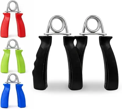 Imagen del producto de Kit de fortalecimiento de manos y antebrazos, entrenador de agarre ergonómico con resorte de acero, 2 unidades, para entrenamiento de fuerza