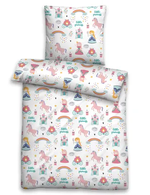 Produktbild von Biberna Feinbiber Kinder - Bettwäsche 'Little Princess' 100 x 135 cm Weiß