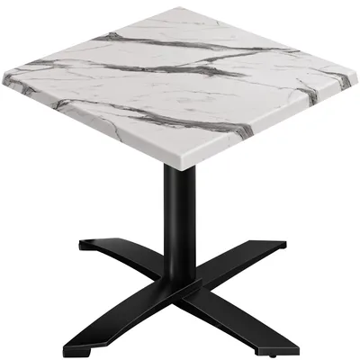 Produktbild von WTG | Bistro Außen Tisch | B: T: H: 70 x 70 x 75,5 cm | Weiß Marmor / Schwarz | Quadratisch | Bistro Tisch Gastro Tisch