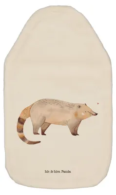 Produktbild von Mr. & Mrs. Panda Wärmflasche Nasenbaer - Weiß - Geschenk, Lustige Sprüche, Bär, heizflasche, Wärmflaschen, Nasenbär, mit Bezug, Wärmekissen, gummi, Rüsselbär, Nasenbären