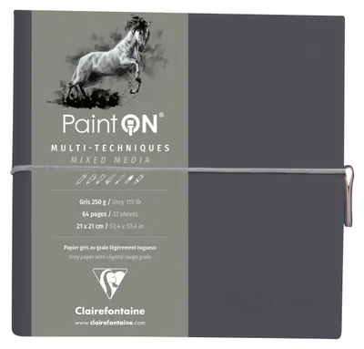 Image de Clairefontaine Paint'On Skicář 32 19 x 19 cm 250 g Gris