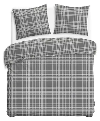 Zdjęcie produktu dla Komplet pościeli, flanelowa pościel, ciepła, zimowa, rozmiar 180x200, model 31524-2, szary wzór w romby