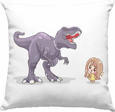 Produktbild von Trendation - Coole Deko-Kissen mit Füllung 40x40 für Dinofans Dinosaurier Geschenkidee Mädchen Geschenke Lustig (Grau)