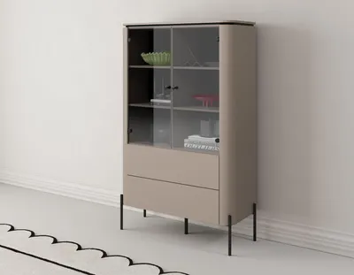 Obrázek produktu pro Prosklená vitrína CARINE - béžová