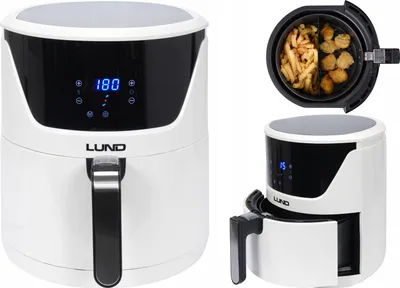 Zdjęcie produktu dla Frytkownica Beztłuszczowa Biała 5.7L 1800W Lcd Air Fryer - Zdrowe Gotowanie