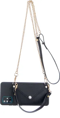 Produktbild von Für HUAWEI P40/P40 Lite/P40 Pro Handyhülle mit Kunstleder Card Halter + Hand Rope Stratdle schwarz