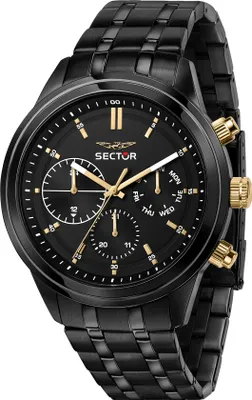 Produktbild von Sector Herren Multifunktion Uhr Fashion Edelstahl Armbanduhr schwarz USE53540006