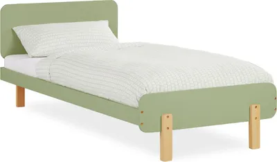 Produktbild von Homestyle4u Holzbett 90x200 Kinderbett mit Lattenrost Grün Jugendbett Kiefer Massivholz