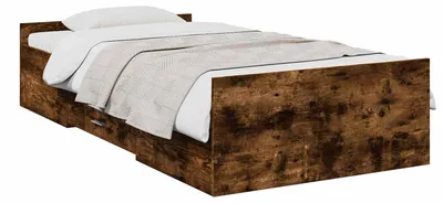 Zdjęcie produktu dla Rama łóżka z przechowywaniem z szufladą Dąb wędzony 80 x 200 cm