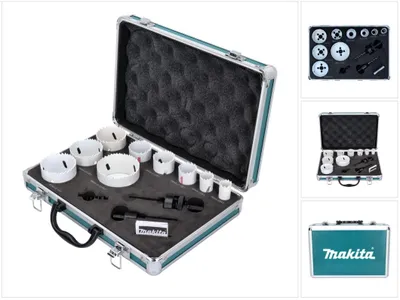 Immagine prodotto di Makita HSS BIM Set di seghe a tazza per elettricisti 19 - 68 mm bimetalliche 12 pz. (D-47282)