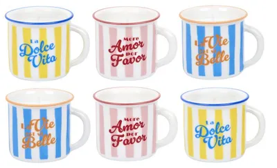Image de Lot de 6 Bougies Parfumées en Tasses Céramiques Réutilisables - Multicolores Dolce Vita