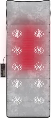 Produktbild von Good4You Massagematte mit 10 Motoren, Vibrations- und Wärmefunktion, 5 Massage-Modi, Fernbedienung für Ganzkörpermassage - Grau