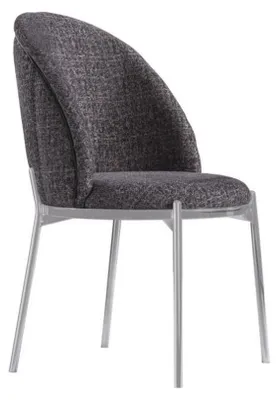 Immagine prodotto di Sedia imbottita di alta qualità Sedia da pranzo Grigio metallo Sedia da cucina grigio Moderno