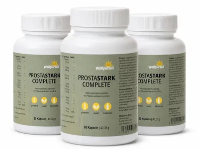 Produktbild von Wellpursan ProstaStark Complete  - 180 Kapseln mit Kürbiskern, Sägepalm, Granatapfel
