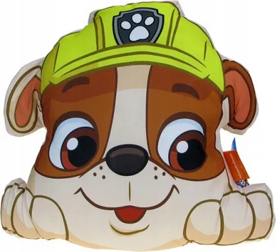 Produktbild von Paw Patrol Rubble Kissen 40x37cm – Velours Kinder Dekokissen