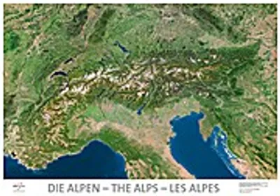 Produktbild von Satellitenbildkarte "Die Alpen"