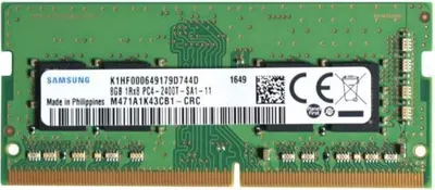 Imagen del producto de Memoria RAM de 8GB para portátil/ordenador, marca Samsung, frecuencia de 2400MHz, modelo M471A1K43CB1-CRC, PC19200, 260 pines