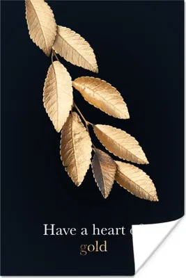 Produktbild von MuchoWow® Poster Zitat - Gold - Blätter 40x60 cm - Plakate für die Wand - Poster Babyzimmer