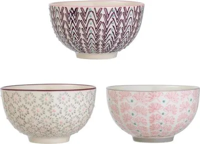 Produktbild von Famanu Schalen Set 3-teilig in Rosa, Grau und Lila - Keramik