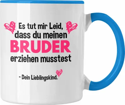 Produktbild von Trendation - Lieblingskind Muttertag Vatertag Tasse Geschenk Kinder Sohn Tochter Mama Tasse Spruch (Blau)