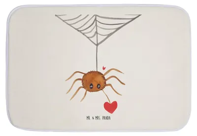 Produktbild von Mr. & Mrs. Panda duschmatte Spinne Agathe Liebe - Weiß - Geschenk, badezimmermatte, Badteppich, Liebesbeweis, Verliebt, Liebesgeschenk, Badezimmerteppich, Badematte