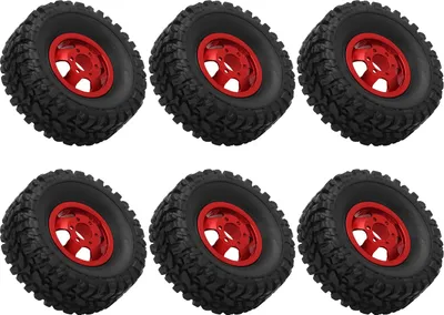 Obrázok produktu pre RC gumové pneumatiky s hliníkovým zliatinovým nábojom kolesa pre WPL C14 C24 C34 C44 B14 B24 B16 B36 4WD Car ModelRed