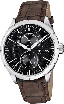 Zdjęcie produktu dla Skórzany zegarek męski Festina F16573/4 kwarcowy zegarek na rękę brązowy klasyczny D2UF16573/4