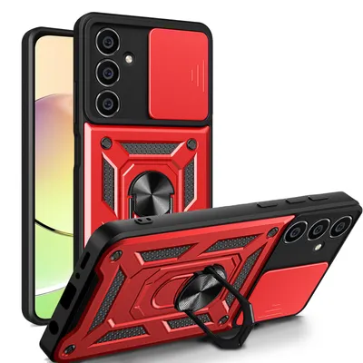 Produktbild von Outdoor Panzer Hülle für Samsung Galaxy A05s mit Kameraschutz Ringhalter Bumper  Rot