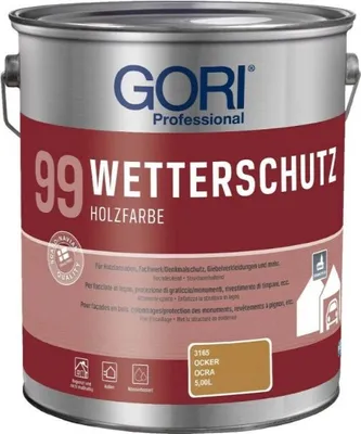 Produktbild von Gori 99  Holzfassadenfarbe 5L ocker Holz Fassadenfarbe
