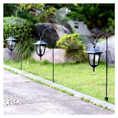 Produktbild von Schäferhaken Garten Aus Eisen: Haken Für Solarlaternen Weihnachtsdekoration Und Gartenverschönerung - 70cm Schwarz