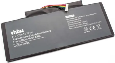 Produktbild von vhbw Akku kompatibel mit Asus Transformer Pad TF300T, TF300, TF300TL, TF300TG Tablet Pad (2900 mAh, 7,5 V, Li-Polymer)