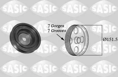 Produktbild von SASIC 2154022 Riemenscheibe Kurbelwelle für RENAULT Clio III Schrägheck (BR0/1, CR0/1)