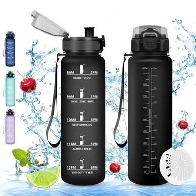 Image de Omgoods - Bouteille d'eau de sport 1000 ml, sans BPA et anti-fuites