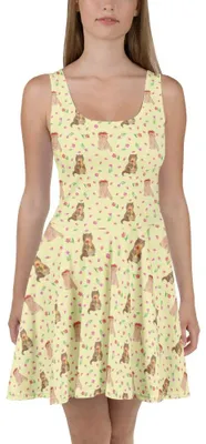 Produktbild von Mr. & Mrs. Panda Damenkleid Otter Blumenstrauß S - Gelb - Geschenk, Kleid, Seeotter See, Niedlich, Süß, Damen-Sommerkleid, A-Linien-Kleid, Luftiges Sommerkleid