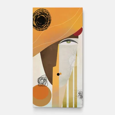 Produktbild von ARTHUB® Leinwandbild 40x80 cm, Abstract Orange Face | Wohnzimmerdekoration, Hängende Bilder, Wanddekoration, Heimdekoration, Abstrakte, Abstrakte Kunst