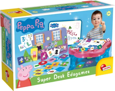 Image de Lisciani 89208 - Peppa Wutz Super Desk Edugames Table d'apprentissage avec jeux écrire jeux éducatifs peindre
