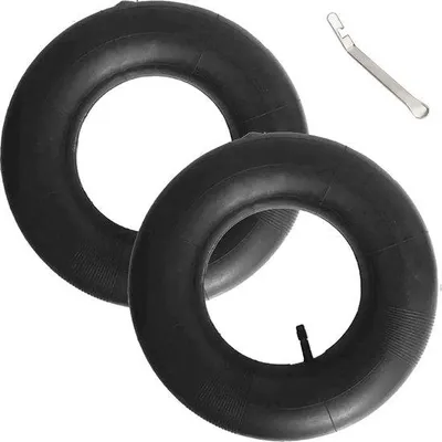 Productafbeelding van 2 stuks 4.80/4.00-8 binnenbanden voor kruiwagen, kruiwagenslang, reserveslang, ventiel, bandslang, banden, luchtwielen met 1 bandenlichter
