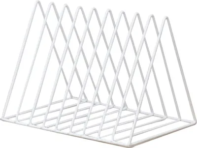Produktbild von Zeitungsständer Modern Zeitungshalter Magazinständer Bücherregal Zeitschriftensammler Regal Stehsammler aus Metall (Weiß)