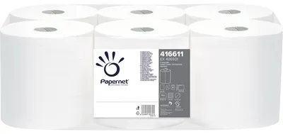 Produktbild von Papernet Handtuchrolle 416611 1lagig weiß 750Bl. 6 Rl./Pack.
